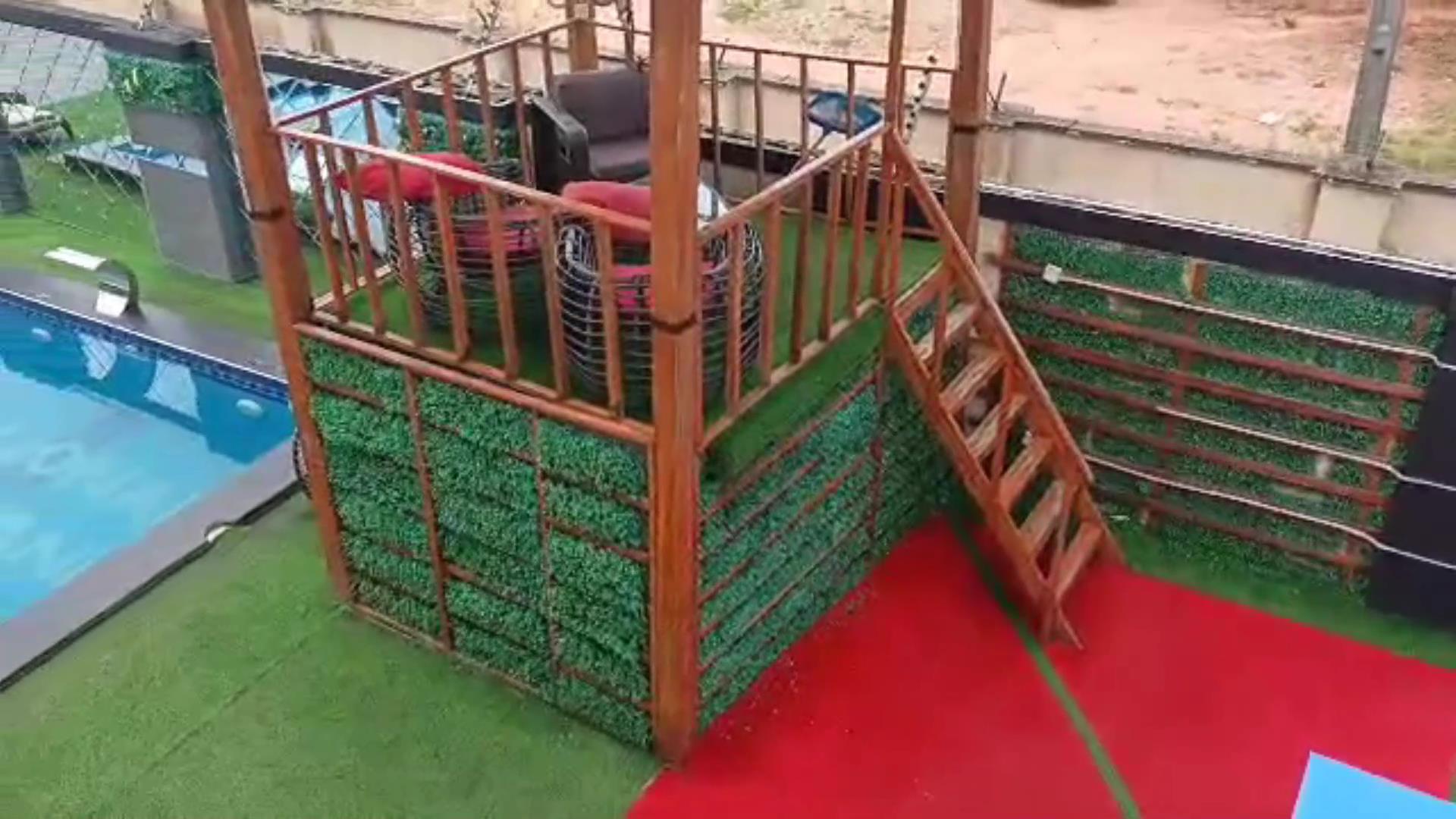 outside lounge in the pool area